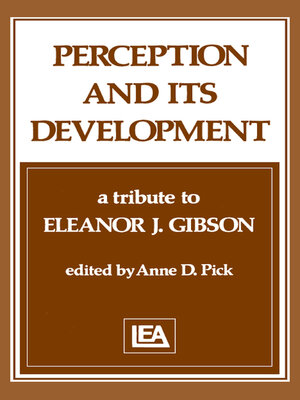 cover image of Perception and Its Development